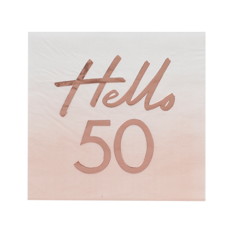 Servítky - Hello 50 - Ružovo Zlatá (16ks)
